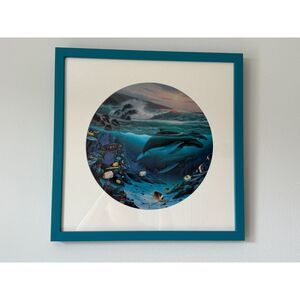 Robert Wyland Whale Waters Vintage Signed and Numbered Print Framed 16x16